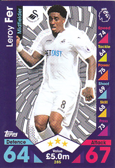 Leroy Fer Swansea City 2016/17 Topps Match Attax #285